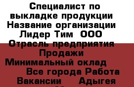 Специалист по выкладке продукции › Название организации ­ Лидер Тим, ООО › Отрасль предприятия ­ Продажи › Минимальный оклад ­ 20 000 - Все города Работа » Вакансии   . Адыгея респ.,Майкоп г.